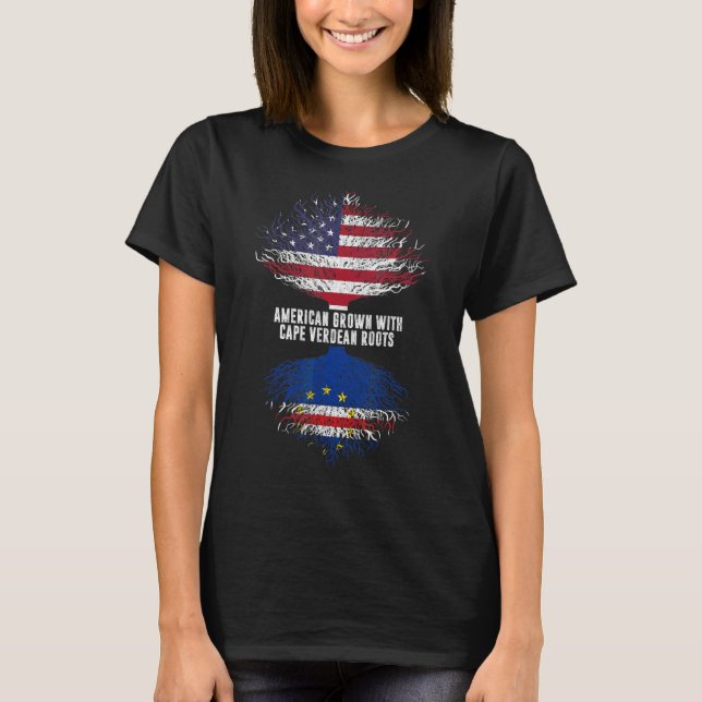 T-shirt American Grosse Avec Des Racines Cap Verdiennes Us (Devant)