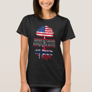 T-shirt American Grosse Avec Racines Norvégiennes Usa Drap