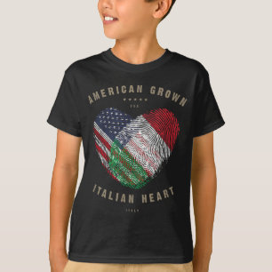 T-shirt American Grosse Italien Coeur Love Italie Drapeau