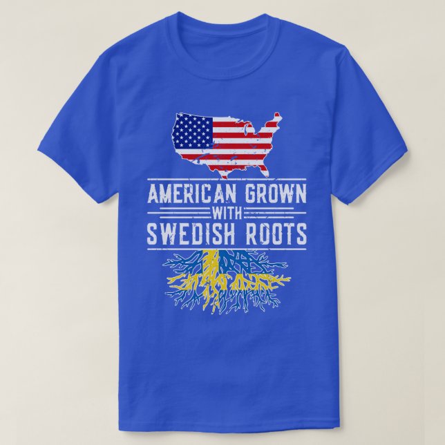 T-shirt American Grosse Suédoise Racines Fierté Suède (Design devant)