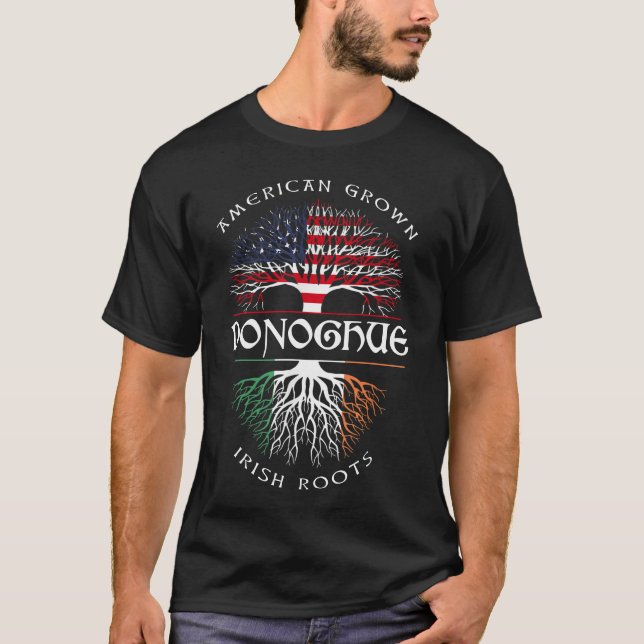 T-shirt American Grosses Irish Roots DONOGHUE Nom irlandai (Devant)