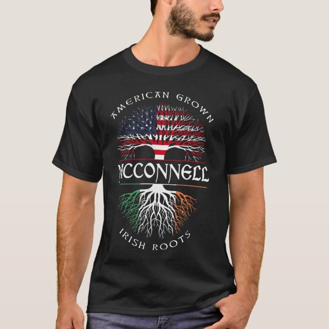 T-shirt American Grosses Irish Roots MCCONNELL Nom irlanda (Devant)