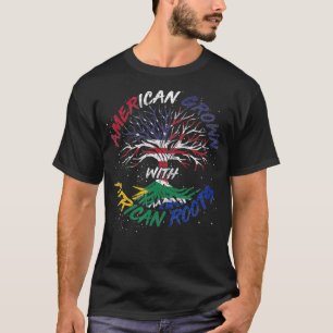T-shirt American Grown African Roots USA Drapeau noir Hist