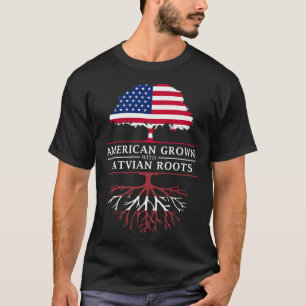 T-shirt American Grown avec racines lettones Lettonie Pre