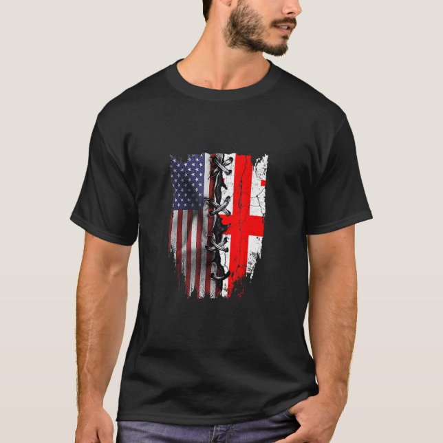 T-shirt American Grown Georgian Roots USA Georgia Flag (Devant)