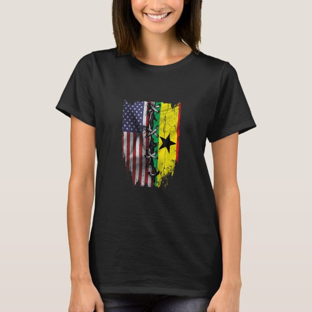 T-shirt American Grown Ghanaian Roots USA Ghana Flag (Devant)