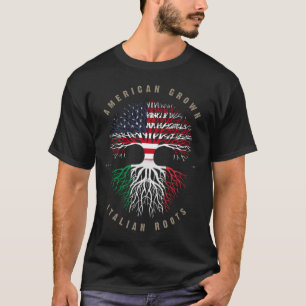 T-shirt American Grown Italian Roots Italy Flag