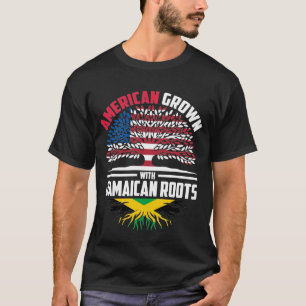 T-shirt American Grown With Jamaican Roots Jamaica Flag Fa