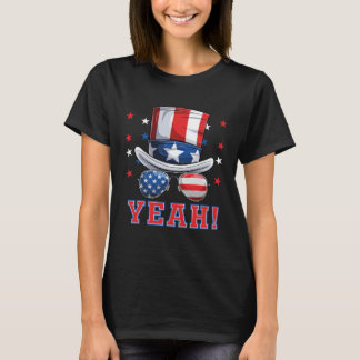 T-shirt American Hat And USA Sunglasses Yeah 4th of July P