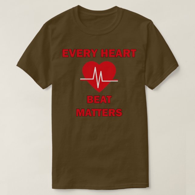 T-shirt American Heart Moth Chaque Heart beat compte Healt (Design devant)
