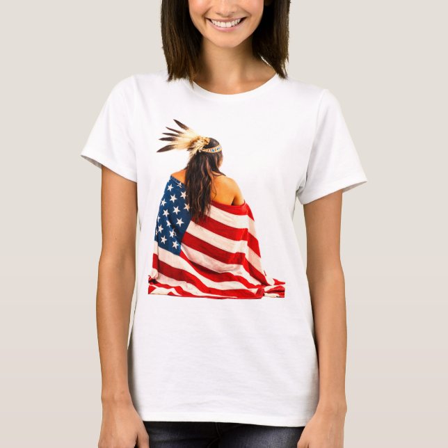 T-shirt american indian flag (Devant)