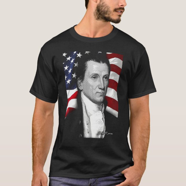 T-shirt American james monroe Eyes Flag Country (Devant)