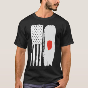 T-shirt American Japanese Flag Pride Japon USA