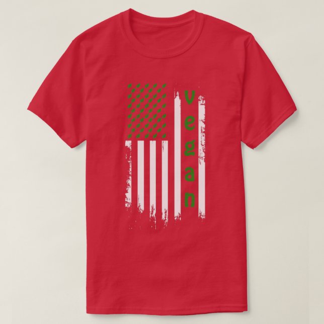T-shirt American Lifestyle Veganism Drapeau Vegan (Design devant)