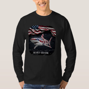T-shirt American Mako Shark Patriotic Ocean Sensibilisatio