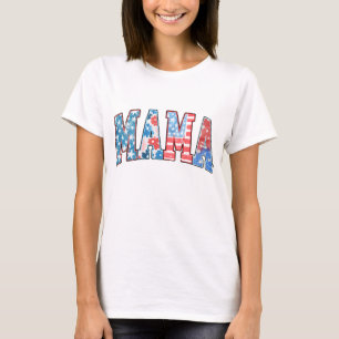 T-shirt American MAMA 4 juillet cadeau patriotique pour ma