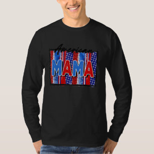 T-shirt American Mama Patriotic Happy Quatrième 4 juillet