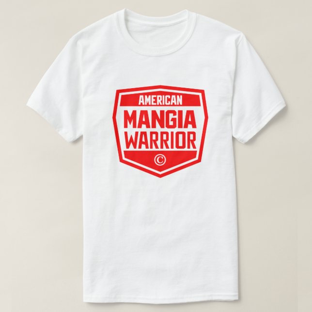 T-shirt American Mangia Warrior - avec logo du Bouclier no (Design devant)