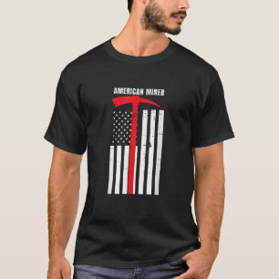 T-shirt American Miner Charbon Or Pickaxe Patriotique cade
