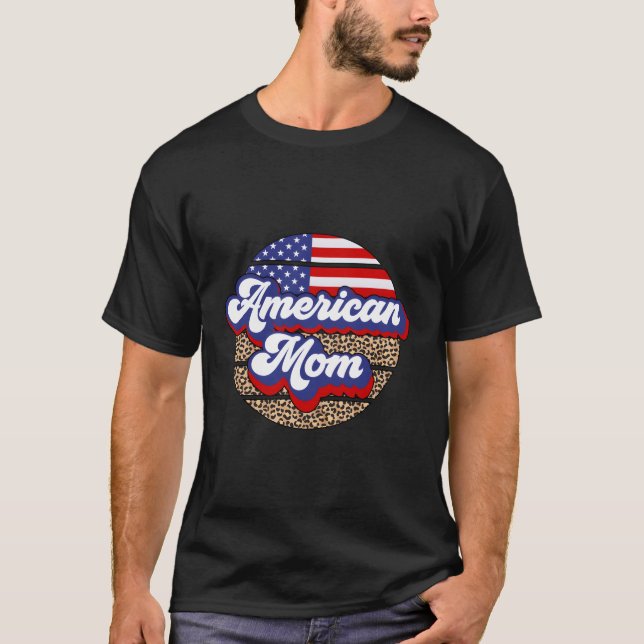 T-shirt American Mom 4 juillet American Mother (Devant)