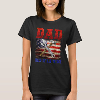 T-shirt American Papa Fixer De Toutes Les Choses Retro Gra