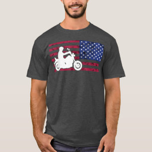 T-shirt American Patriotic Flag Motorcycle Biker USA