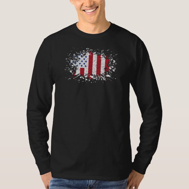 T-shirt American Peace Flag 1776 États américains (Devant)