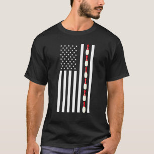 T-shirt American Pride Bowling Pins Bowler Us Flag Bowler