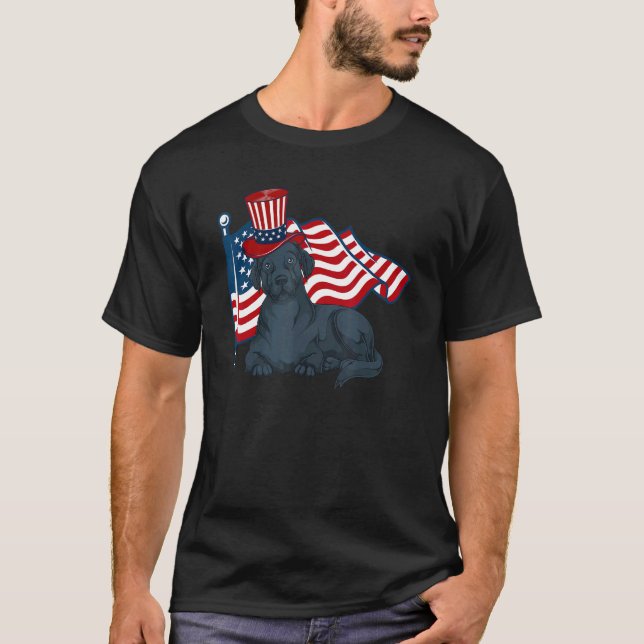 T-shirt American Pride Chien Propriétaire Labrador Us Drap (Devant)