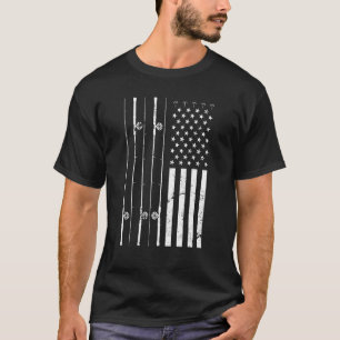 T-shirt American Pride Pêcheur Hobby Poteau de pêche Usa F