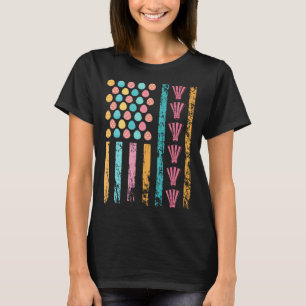 T-shirt American Racquet Sports Drapeau Easter Egg Decor B