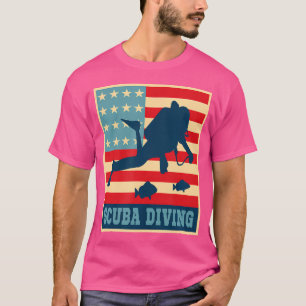 T-shirt American Scuba Plongée Drapeau Usa Plongée Plongée