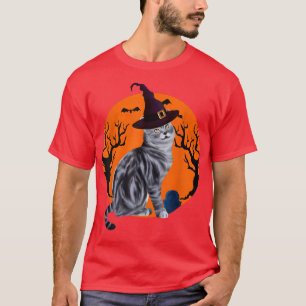T-shirt American Shorthair Cat Halloween sorcier Casquette