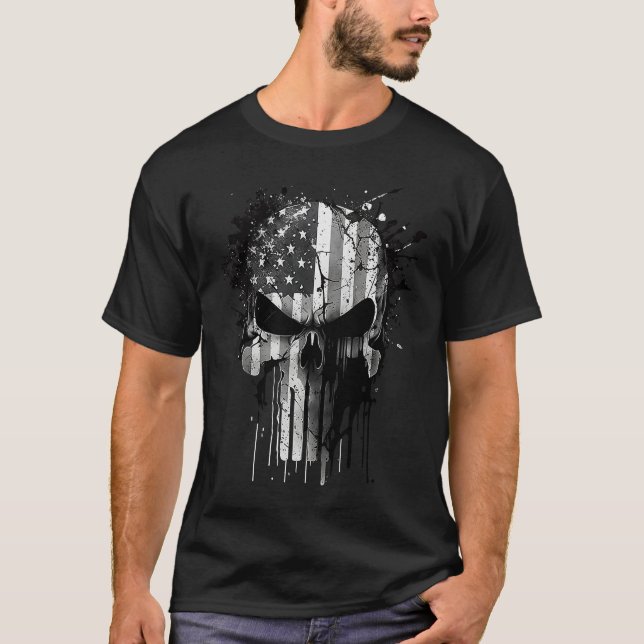 T-shirt American Spartament Reaper Thème USA Drapeau Natio (Devant)