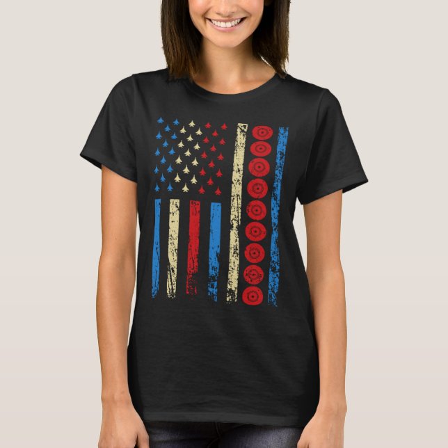 T-shirt American Sports Flag 4th Of July Lawn Bowling Athl (Devant)