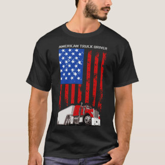 T-shirt American Truck Driver American Flag commando