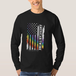 T-shirt American Twink États-Unis détendu arc-en-ciel w