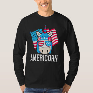 T-shirt American Unicorn Rainbow Magical Quatrième