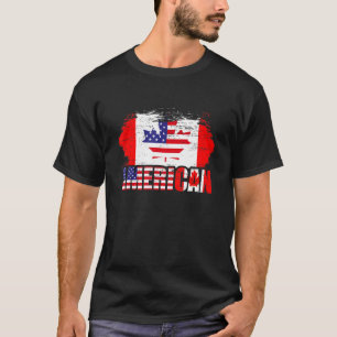 T-shirt American Us Eh American Drapeau Canadien Drapeau C