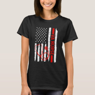 T-shirt American VA Nurse Stethoscope Cool Black History M