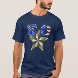 T-shirt américana 50 étoiles personnalisé