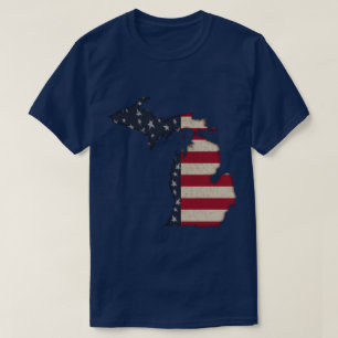 T-shirt Americana Grunge Michigan Image avant et arrière