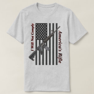 T-shirt Americas Rifle USA Flag Je ne respecterai pas la l
