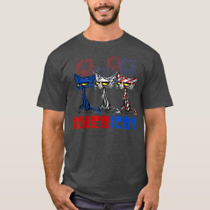 T-shirt Americat Funny Lover Amérique Amoureux des chats l