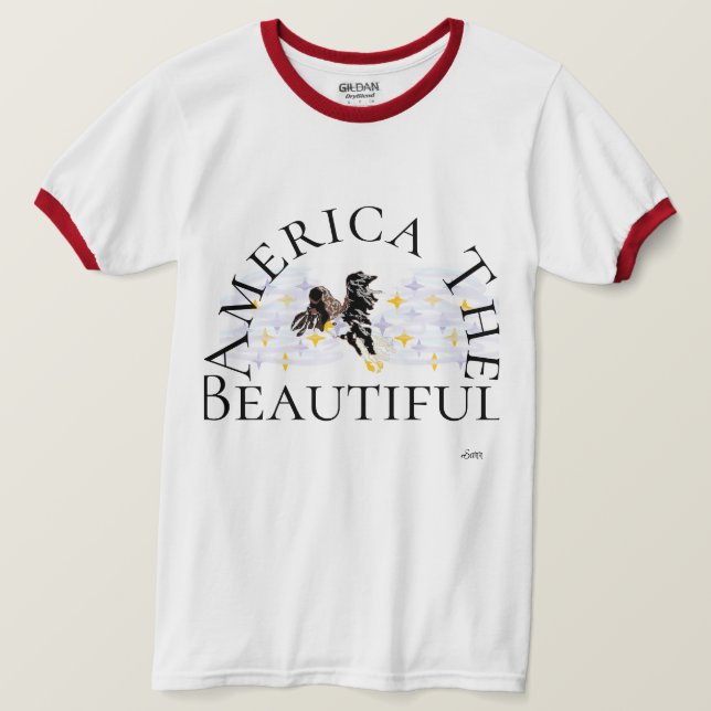 T-Shirt : Amerika Die Schöne (Design vorne)