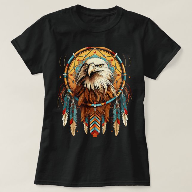 T-shirt Amérindien Amérindien Espèce de chasseur de rêves  (Design devant)
