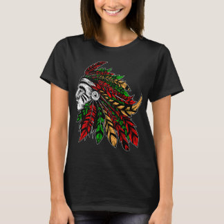 T-shirt Amérindien avec coiffe à plumes.