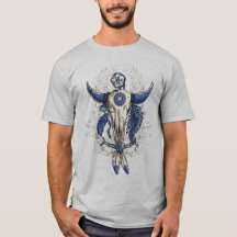 Amérindien BULL SKULL blue