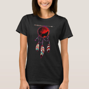 T-shirt Amérindien Carapeur de rêve de loup de bois Indien