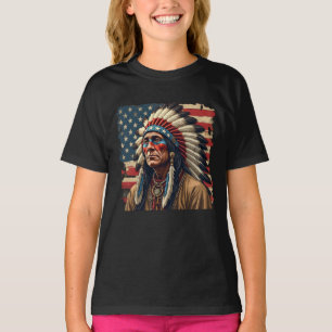 T-shirt Amérindien Chef Patriotique Américain